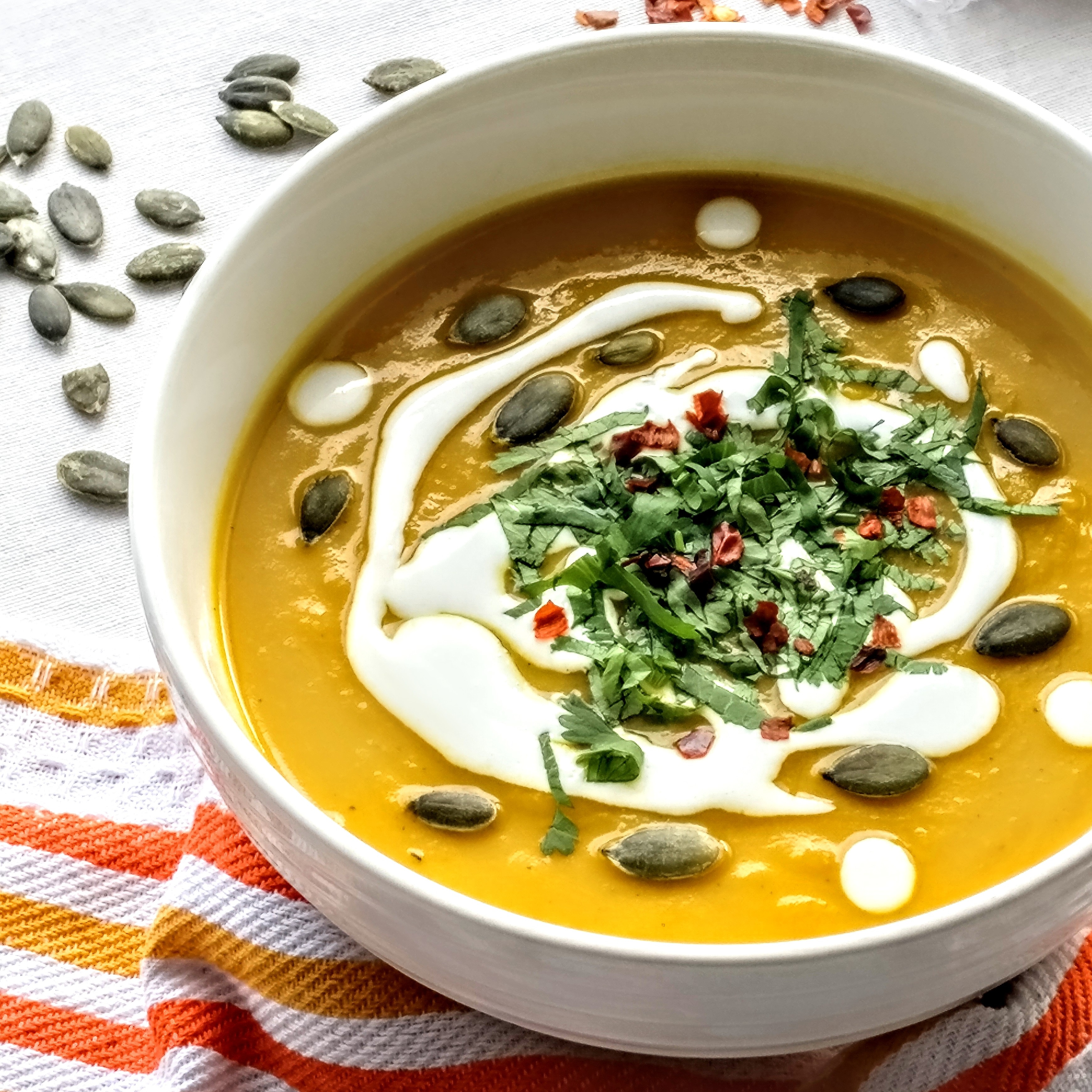 Roasted Butternut Squash and Apple Soup