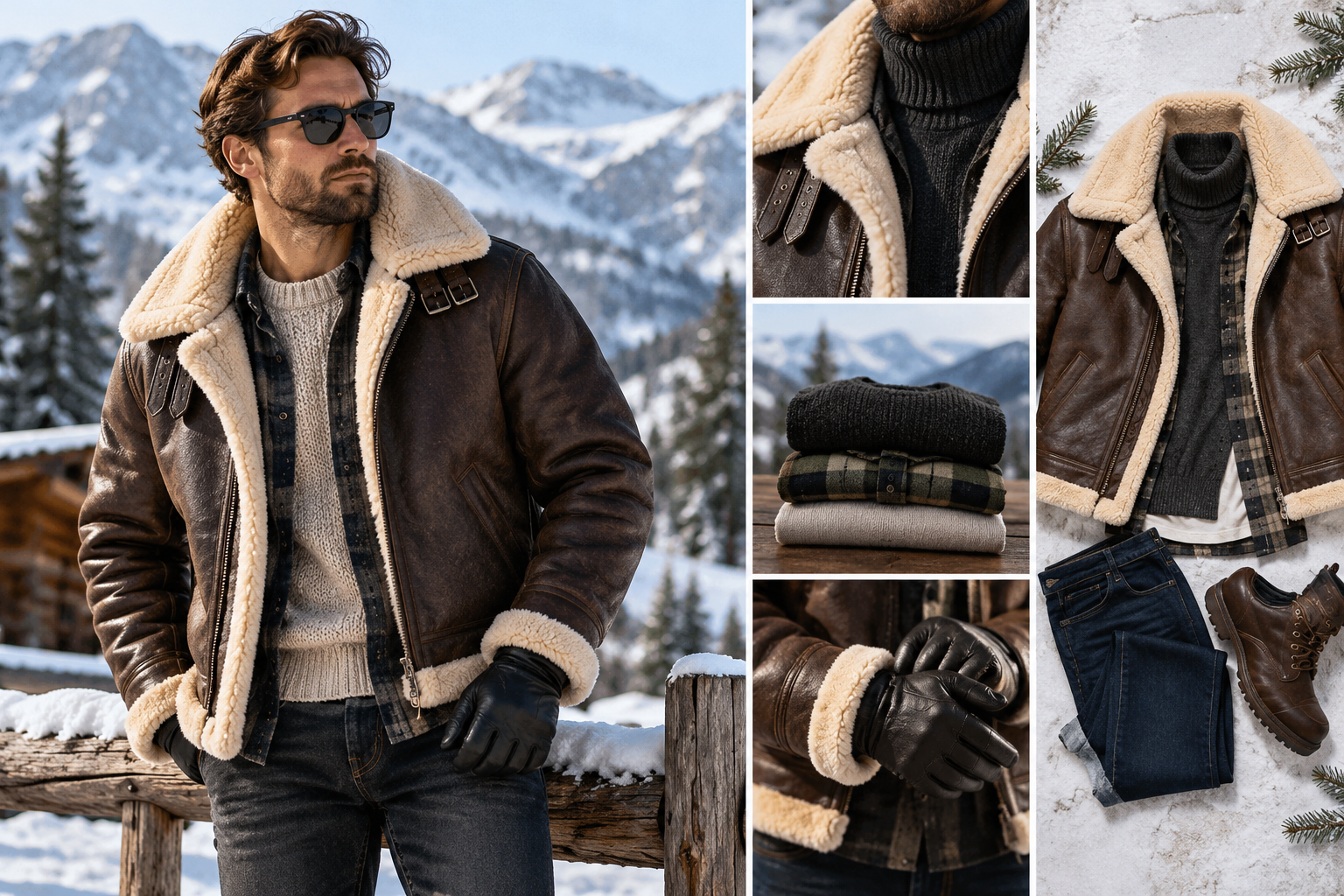 The Best Ways to Layer a Men’s Shearling Jacket in Freezing Weather