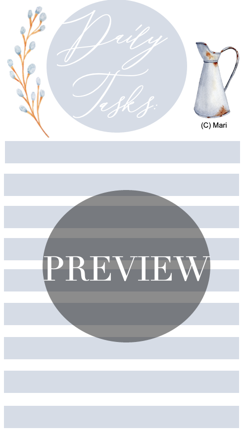 Daily Tasks Printable | Freebie | Shop @ Gumroad | Designed by Mari Daily Tasks Printable | Freebie | Shop @ Gumroad | Designed by Mari