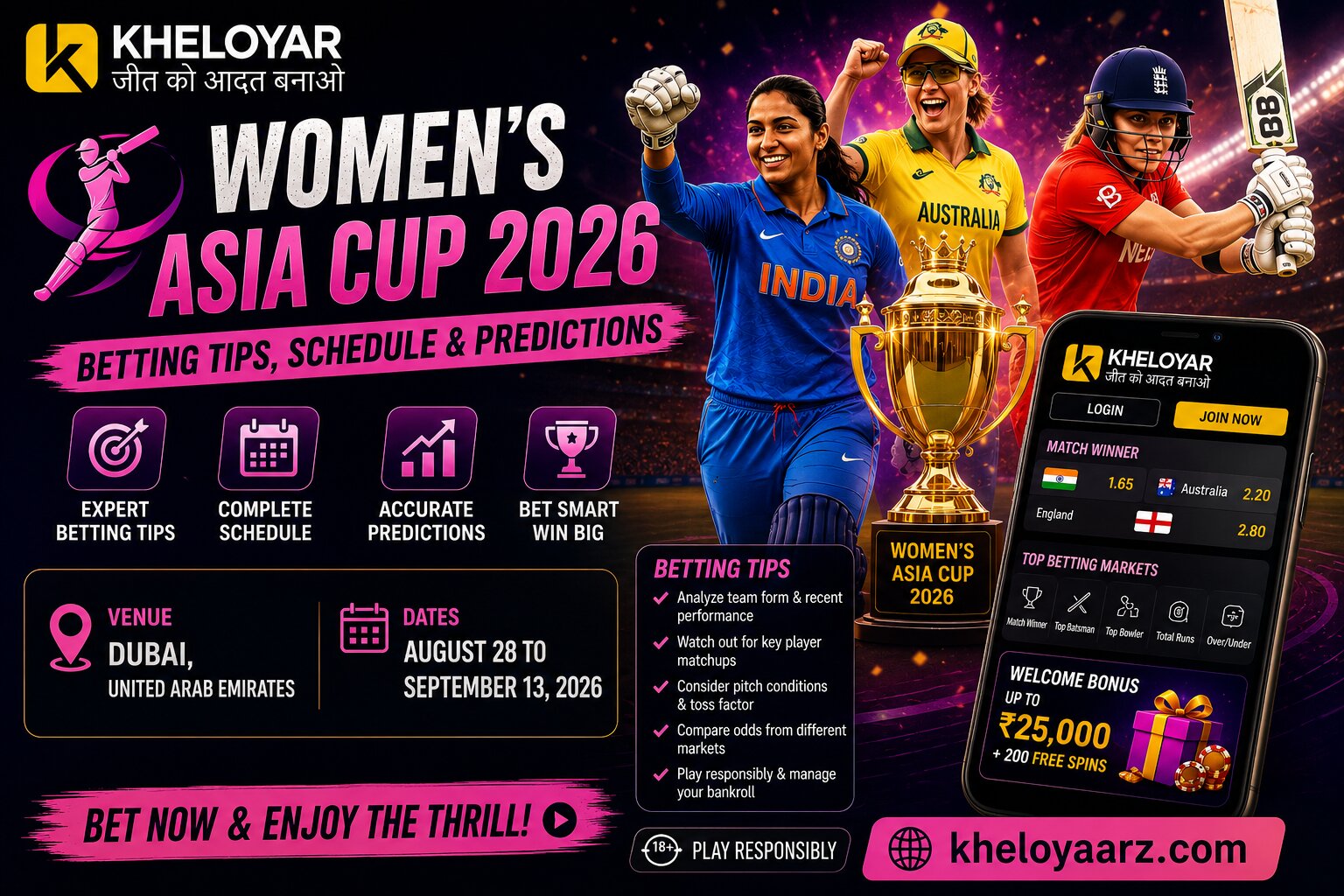 Women’s Asia Cup 2026 Betting Tips, Odds & Predictions Women’s Asia Cup 2026 Betting Tips, Odds & Predictions