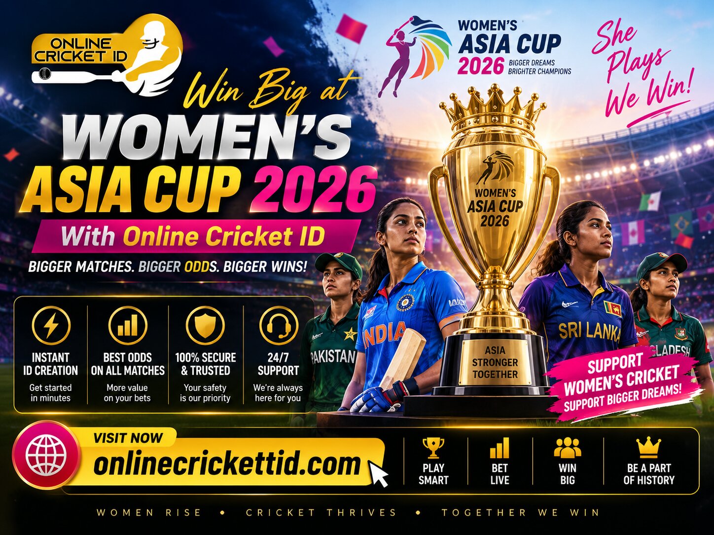 Win Big at Women’s Asia Cup 2026 With Online Cricket ID