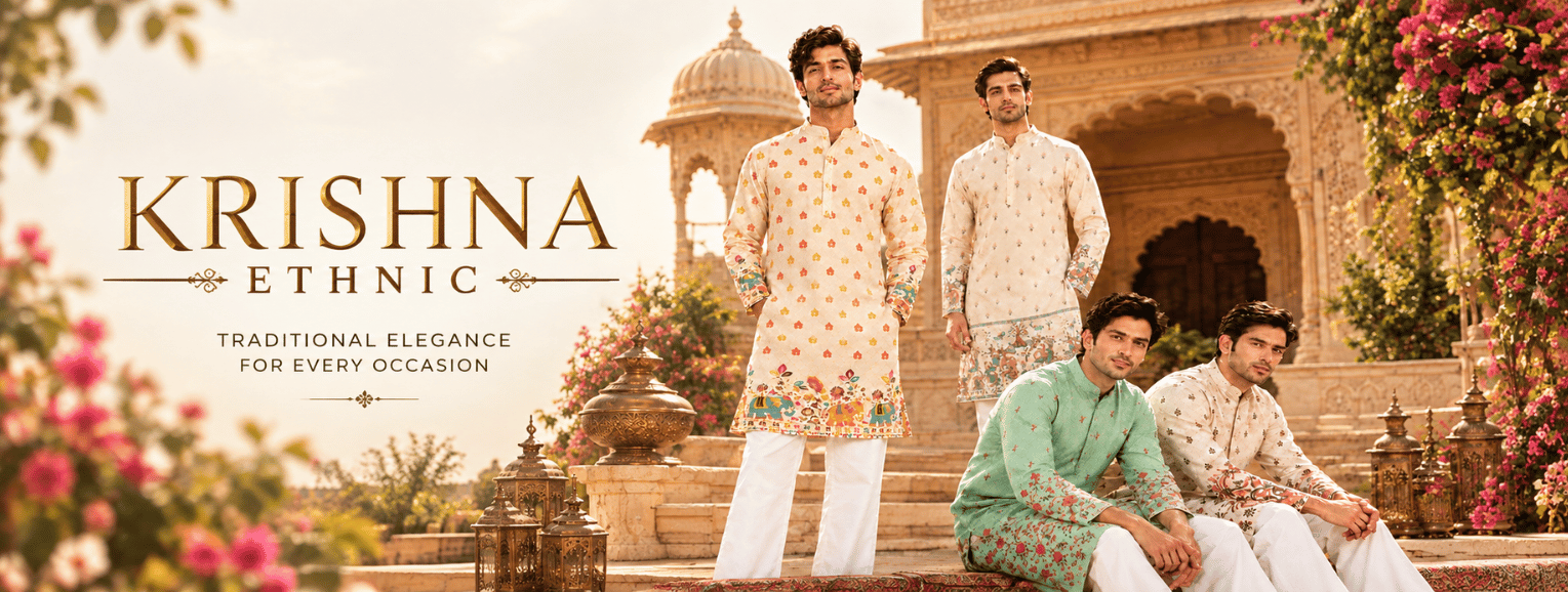 Krishna Ethnic Kurtas: Bollywood-Inspired, Festive & Wedding Styles for Men Krishna Ethnic Kurtas: Bollywood-Inspired, Festive & Wedding Styles for Men