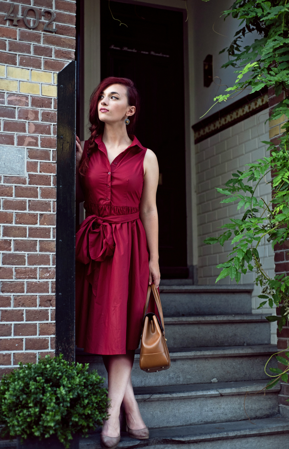 Burgundy & Caramel Fall Look