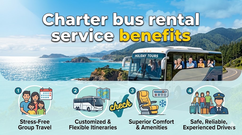 The Complete Breakdown of Charter Bus Rental Benefits for Large Groups