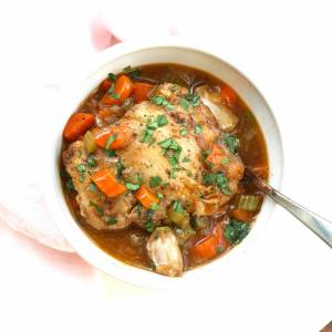 French Chicken Stew with Plenty of Garlic